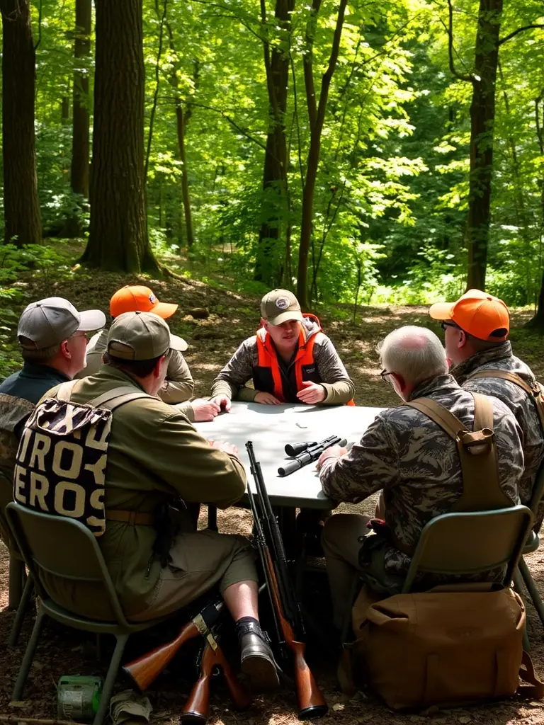 A photo of SCCC members conducting a workshop on responsible hunting practices for young hunters, emphasizing safety and ethical considerations.