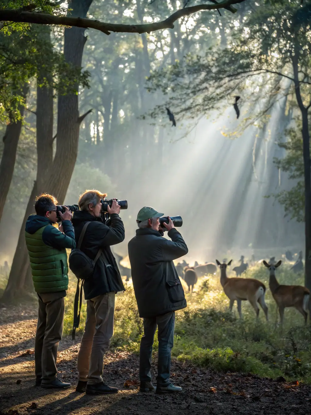 Local community members and SCCC members collaborating on a wildlife monitoring project, collecting data on local animal populations.